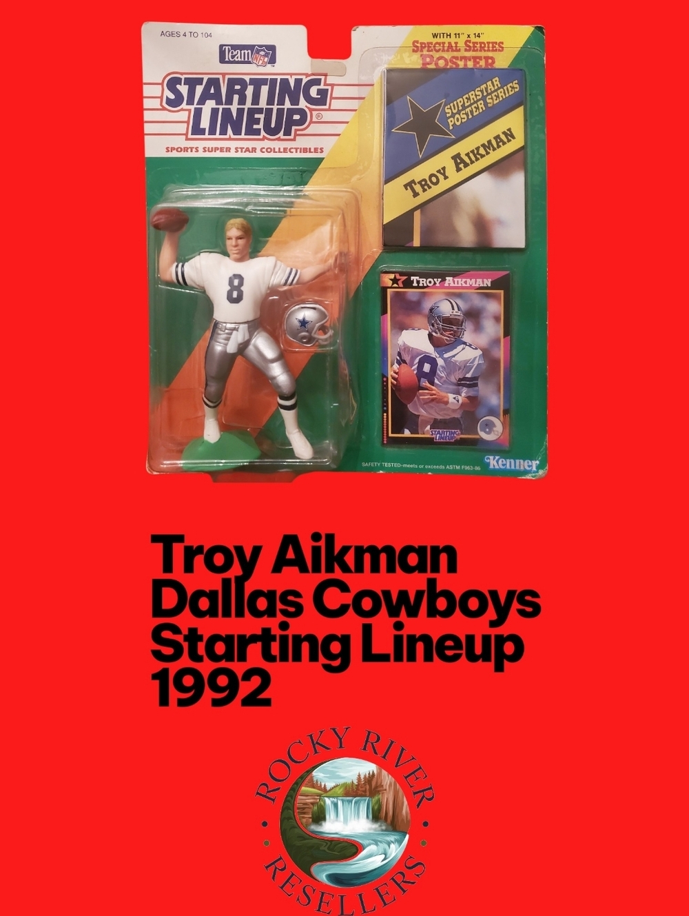 Troy Aikman | No UPC On Card | Dallas Cowboy | Starting Lineup Figure | 1992